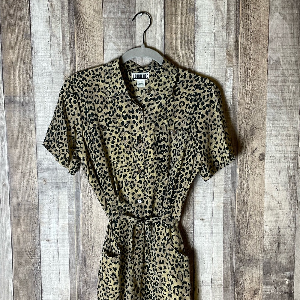 Vintage Robbie Bee Cheetah Print Silk Maxi Dress - Picture 3 of 9